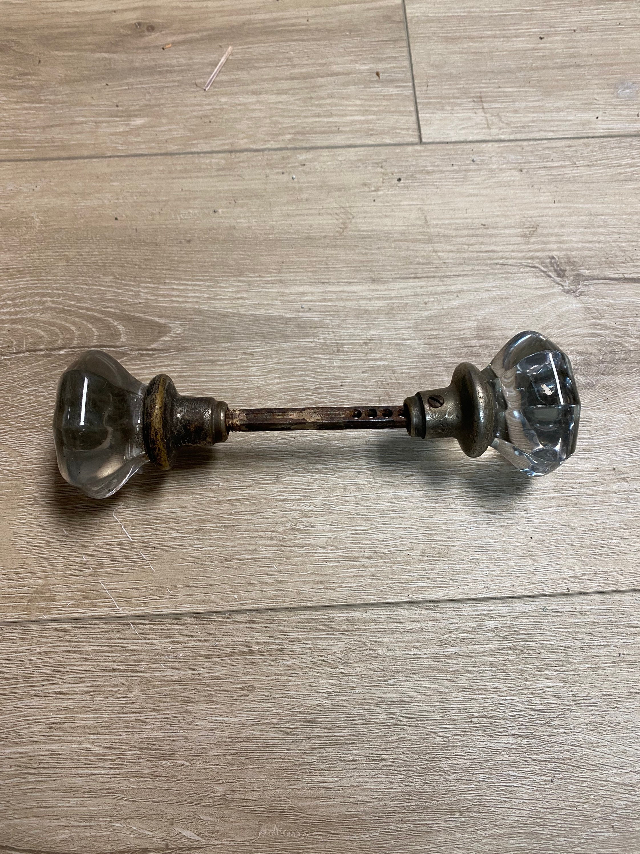 Antique Crystal Door Knob Set Etsy