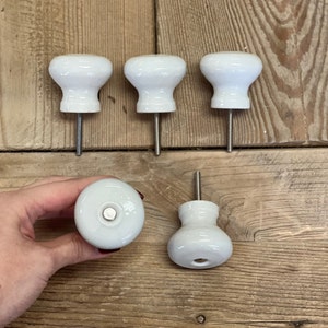 Extra Large White Porcelain Cabinet Knob - 1 9/16&quot; Diameter