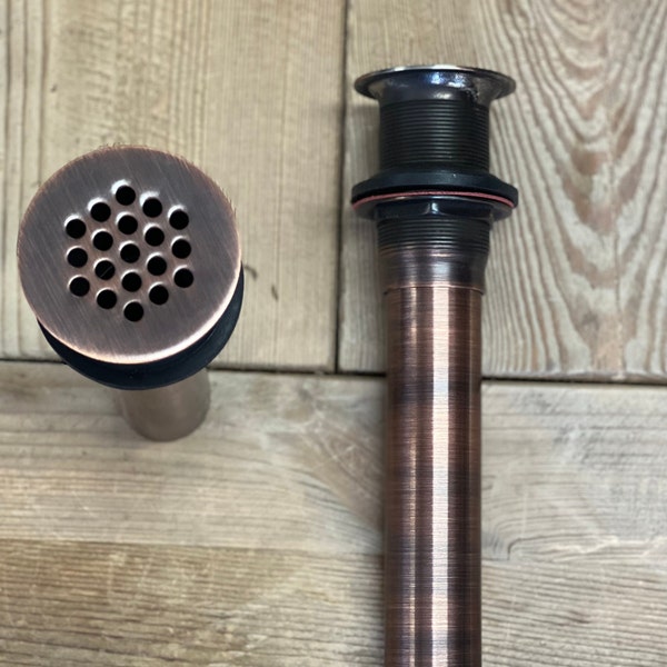 Westbrass - Antique Copper - Westbrass D411-2-11 Grid Strainer Lav Drain with Overflow Holes