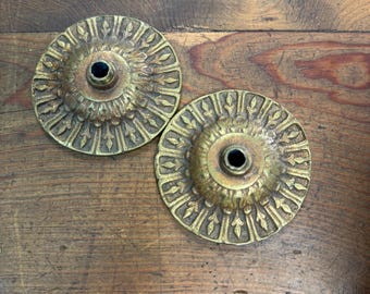 Vintage Messing Runde Lampe Bobeche Platte