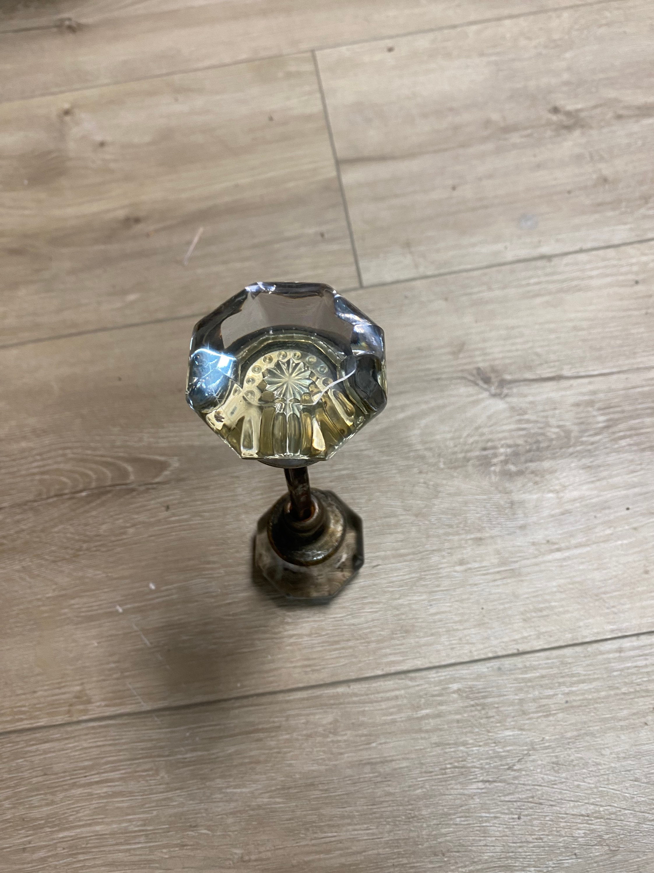 Antique Crystal Door Knob Set Etsy