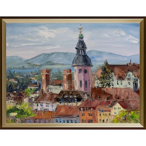 Impressionist Oil Painting of Baden-Baden, Germany – Original Artwork of European Cityscape