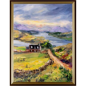 Scottish Cottage Landscape Original Oil Painting Original Art Scottish Painting Impasto Impressionism