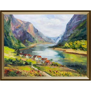 Vila de pescadores em um fiorde norueguês.