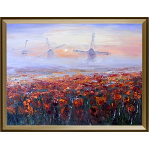 Frühling Feld mit blühenden Tulpen in den Niederlanden. Geschenk für sie.