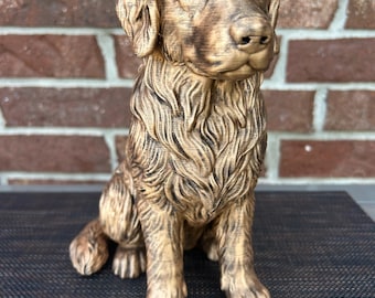 Golden Retriever Statue- Hand-Painted, 3D Printed, Pet Memorial