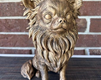 Apple Head Chihuahua 8.75" Statue- Hand-Painted, 3D Printed, Pet Memorial