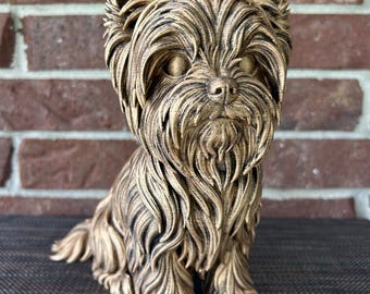 Yorkie 9" Statue - Hand-Painted, 3D Printed, Pet Memorial