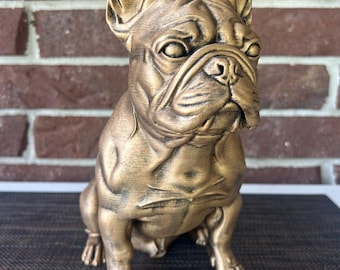 Imperfect (Lines or Minor Defects) French Bulldog Statue- Hand-Painted, 3D Printed, Pet Memorial
