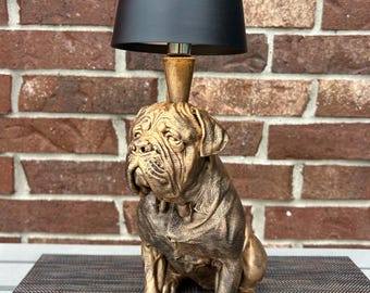 Cordless English Mastiff Lamp 14” - Hand-Painted, 3D Printed, English Mastiff Night Light