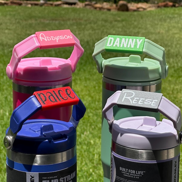 Name Plate for Stanley Tumbler Handle -  IceFlow 30 oz or 20 oz Flip Straw