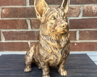 Corgi Statue - Hand-Painted, 3D Printed, Pet Memorial