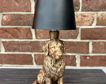 Cordless Golden Retriever Lamp 10” - Hand-Painted, 3D Printed, Golden Retriever Night Light