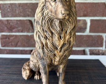Rough Collie Statue - Hand-Painted, 3D Printed, Pet Memorial