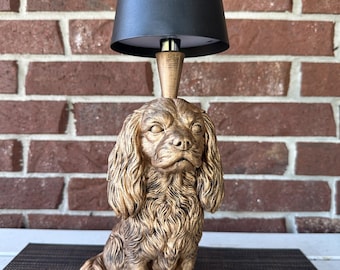Cordless Cavalier King Charles Spaniel Lamp 14.3” - Hand-Painted, 3D Printed, Corgi Night Light