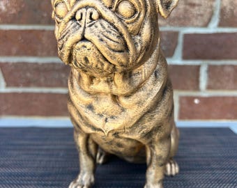 Pug Statue - Hand-Painted, 3D Printed, Pet Memorial