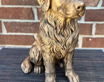 Imperfect (Lines or Minor Defects) Golden Retriever Statue- Hand-Painted, 3D Printed, Pet Memorial