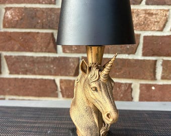 Cordless Unicorn Lamp 10” - Hand-Painted, 3D Printed, Unicorn Night Light