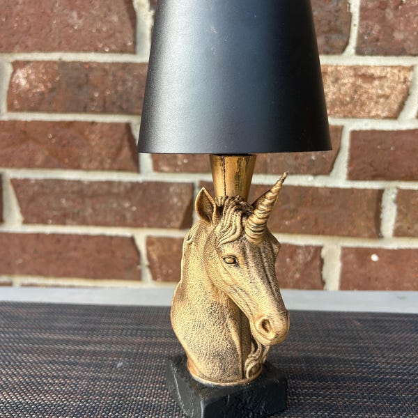 Cordless Unicorn Lamp 10” - Hand-Painted, 3D Printed, Unicorn Night Light