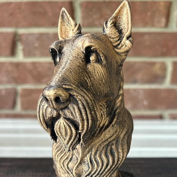 Hand-painted custom dog statue with a personalised name plate
