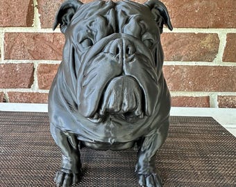 Imperfect (Lines or Minor Defects) English Bulldog 7.5" (Unpainted) Statue- Hand-Painted, 3D Printed, Pet Memorial