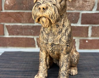 Schnauzer Statue - Hand-Painted, 3D Printed, Pet Memorial