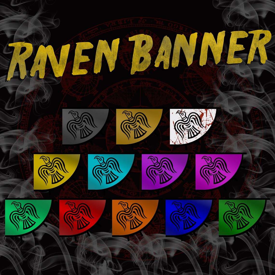 12 Raven Banner Sub Badge Set Etsy