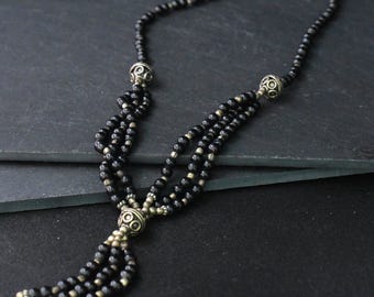 Beautiful Black Onyx Gemstone Beaded Necklace