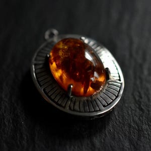 Opulent Vintage Baltic Amber and Sterling Silver 925 Pendant  Hypoallergenic Amber Jewelry