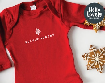 Baby Christmas Onesie®, Söt juloutfit för bebis, Julklappstips för bebisar, Julkläder för bebisar, Långärmad babybody