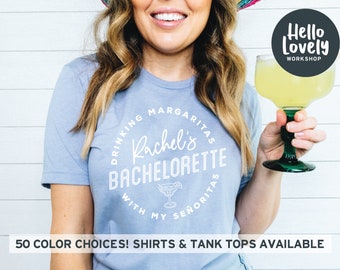 Camisas Fiesta Bachelorette, Camisas Fiesta Bachelorette Party, Camisas Fiesta Final, Camisetas México Bachelorette Sin Mangas, Margaritas Con Senoritas