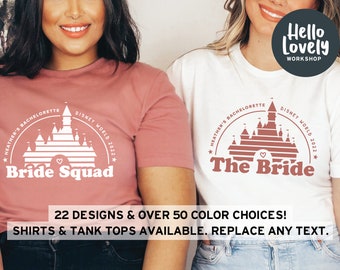 Disney Bride Squad Shirts, Disney Bachelorette Shirts, Disney Bride Shirt , Disney Bridesmaids tshirts, Custom Disney Wedding Shirts