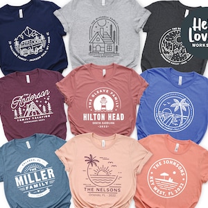 Personalized Family Vacation Shirts, Family Reunion Shirts, Road Trip Shirt, Add Your Text, Matching Vacation Shirts, Family Camping, Retro bild 2