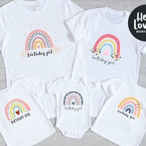 Birthday Girl Shirt, Rainbow Birthday Girl Shirt, Cute Rainbow Birthday T-Shirt, Kids Birthday Outfit, Rainbow Birthday Party Shirt