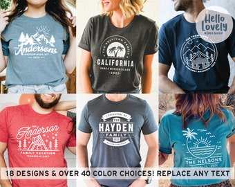 Personalized Family Vacation Shirts, Family Reunion Shirts, Road Trip Shirt, Add Your Text, Matching Vacation Shirts, Family Camping, Retro