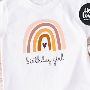 Cute Rainbow Birthday T-Shirt, Rainbow Birthday Girl Shirt, Birthday Girl Shirt, Kids Birthday Outfit, Rainbow Birthday Party Shirt