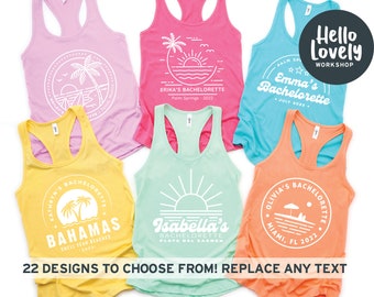 Bridesmaid Tanks, Hen Party Gift, Tropical Bachelorette, Bride Squad Shirts, Custom Bachelorette Tank Tops, Bachelorette Party Tank Tops