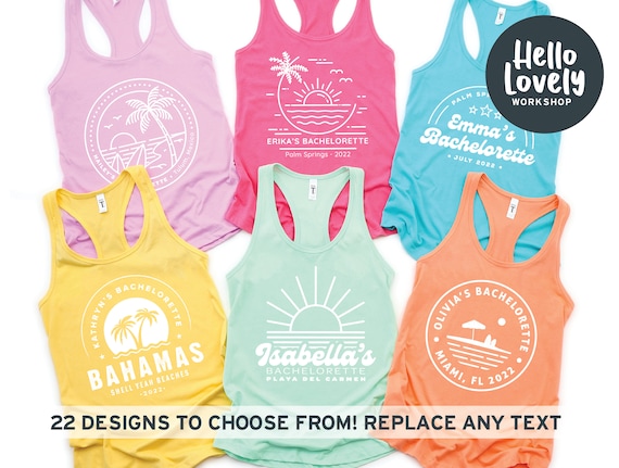 Bridesmaid Tanks, Hen Party Gift, Tropical Bachelorette, Bride Squad Shirts, Custom Bachelorette Tank Tops, Bachelorette Party Tank Tops