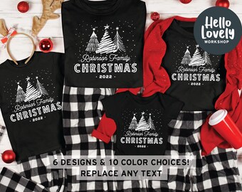 Chemises de Noël pour la famille, Chemises de Noël familiales assorties, Tenue de Noël familiale assortie 2022, T-shirts de vacances en famille, Matin de Noël
