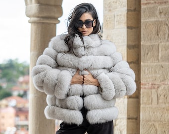 Luxury Gift Fin Raccoon Fur Fur Coat Fur Jacket/ Full - Etsy