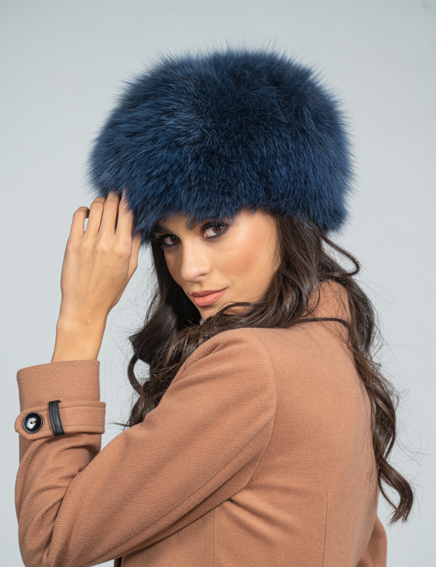 Chapeau En Fausse Fourrure De Renard Femme, Chapeau En Peluche Femme, Chapeau Russe élégant Avec Fausse Polaire, Chapeau Rond Bonnet D'hiver Chaud Pour Ski, Sports De Plein Air, Cadeau De Noël