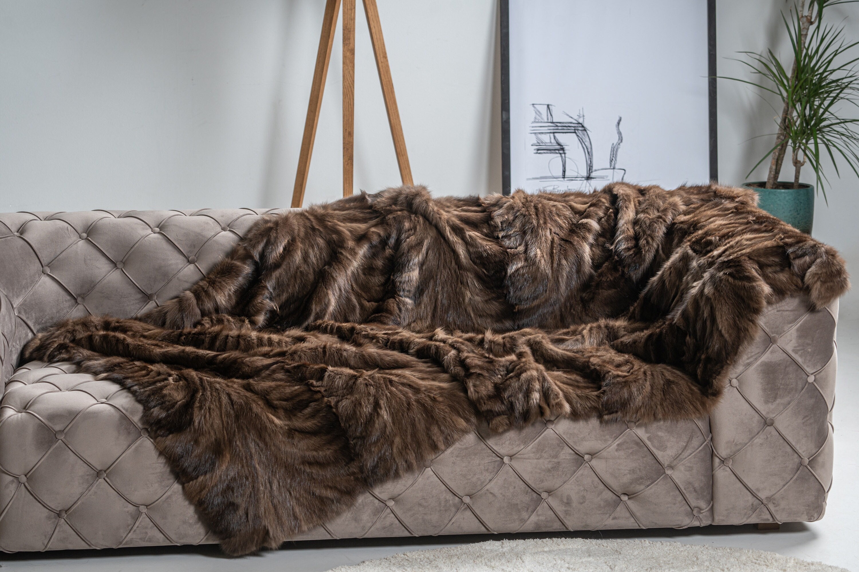 Sable fur blanket sale