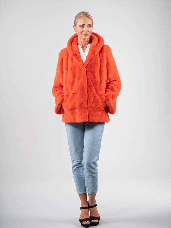 Mango shop orange jacket