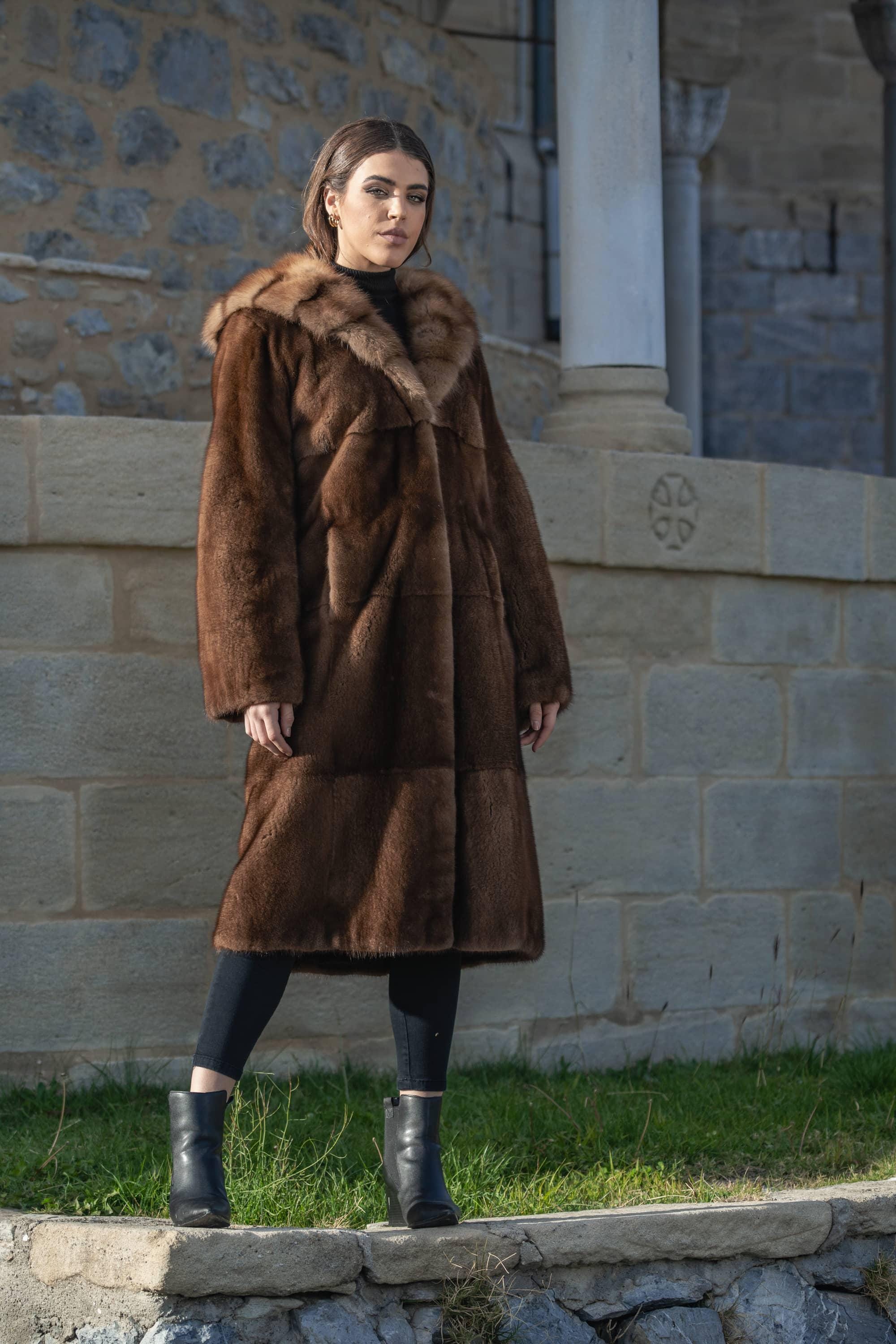 【高級】Demi Buff Mink ミンクファーショール デミバフ ナチュラル Natural Demi Buff Mink Coat