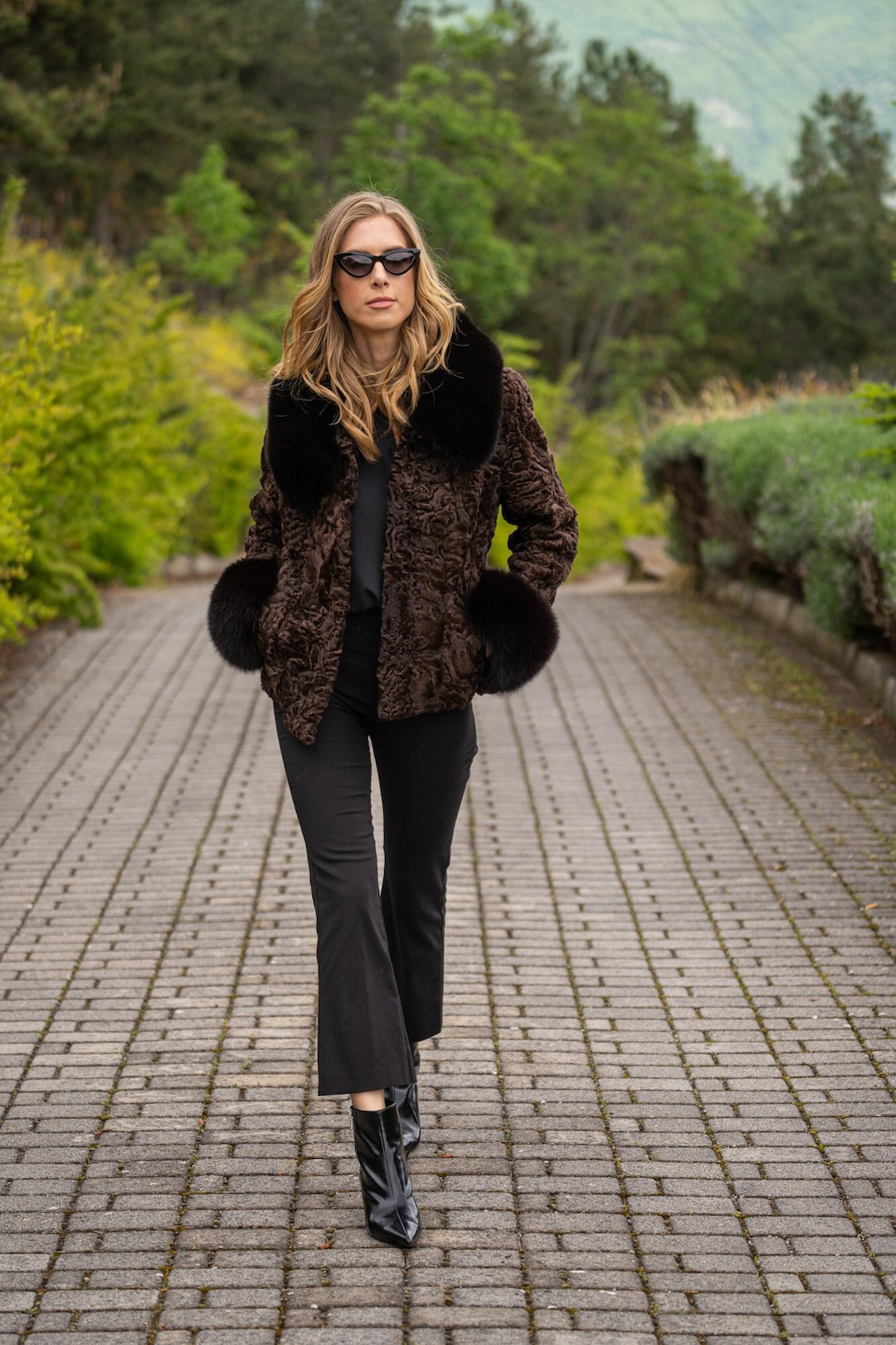 タグ付き新品 Riu Fur collar middle coat Plus Size - Fit & Flare Faux Fur Collar Coat - Torrid