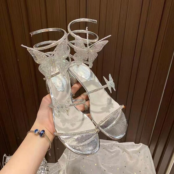 bling strappy heels