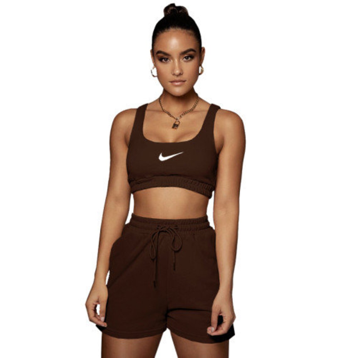 matching nike shorts and sports bra