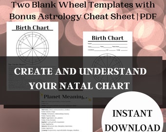 Blank Birth Chart with Bonus Astrology Cheat Sheet