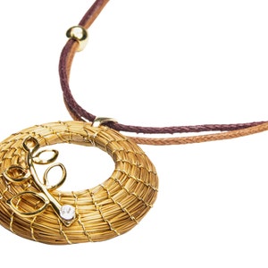 Golden Grass Open Mandala Necklace