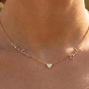 Collana personalizzata con più nomi, collana di famiglia, gioielli personalizzati, regali di Natale per lei